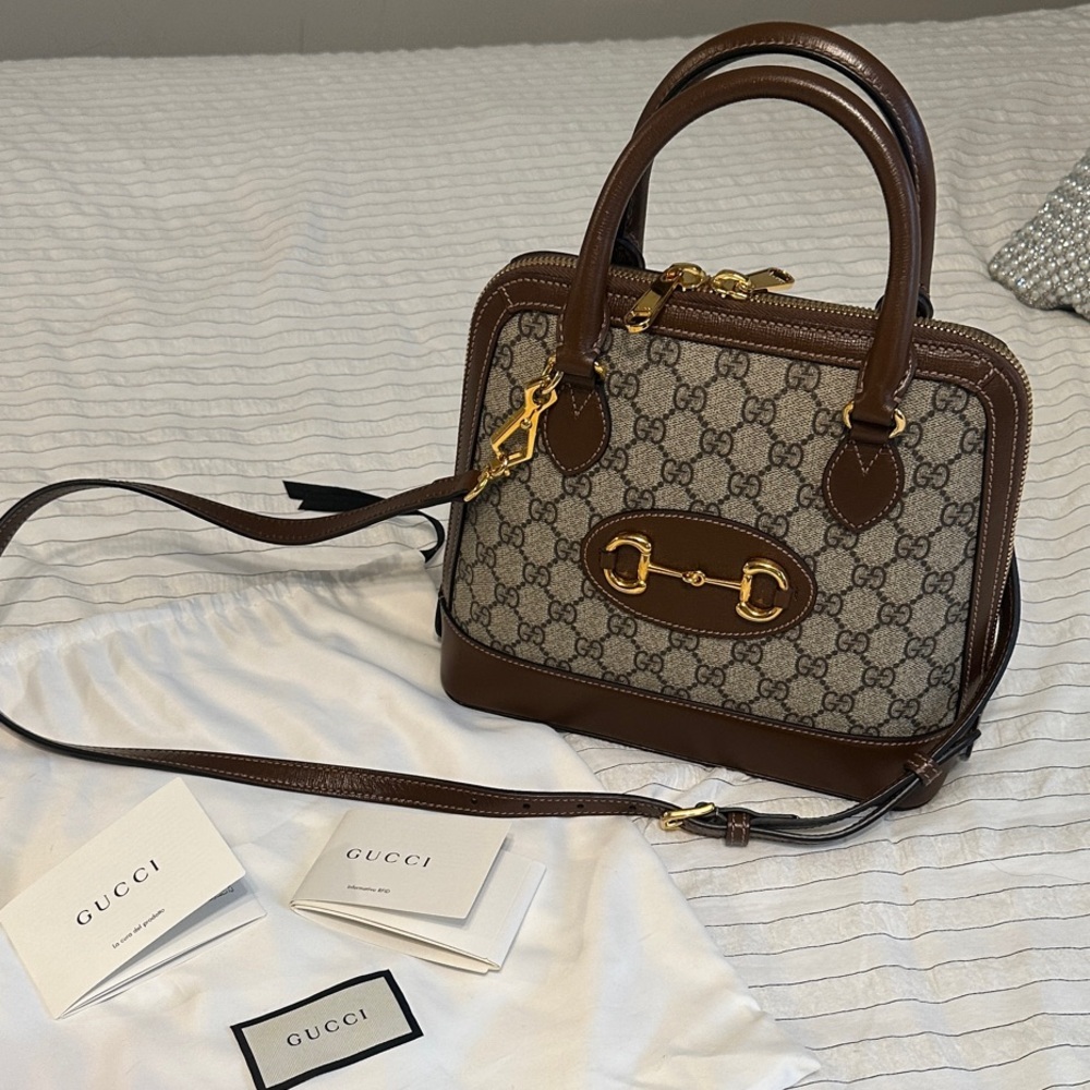 Gucci Brown and Cream Satchel